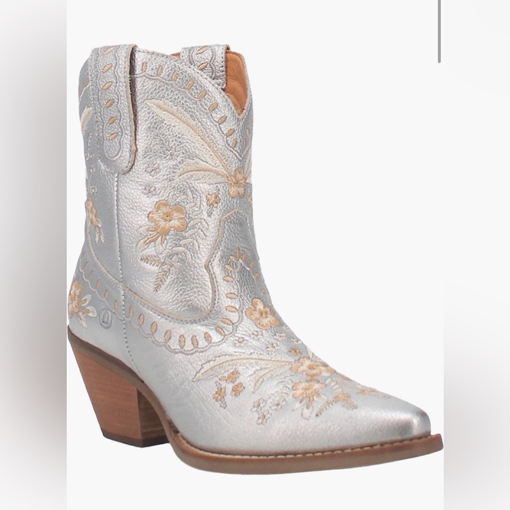 Dingo Primrose Silver Western Ankle Boots size 10 - Picture 5 of 5